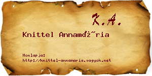 Knittel Annamária névjegykártya